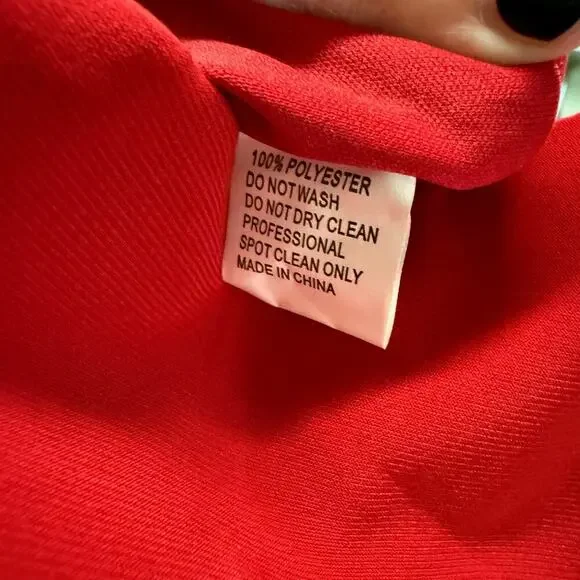 Mac Duggal Red Dress Midi Keyhole cutout long sleeves holiday party Size 2 NWT - Picture 7 of 7